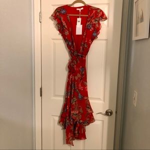 WAYF Red Wrap Dress - NWT